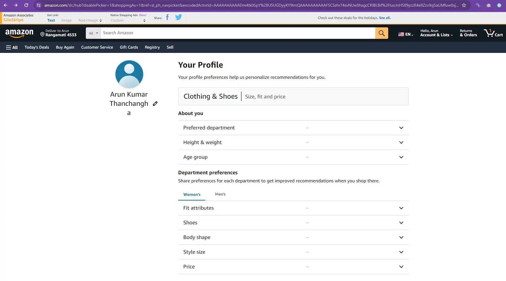 How to Share Amazon Profile Link from App