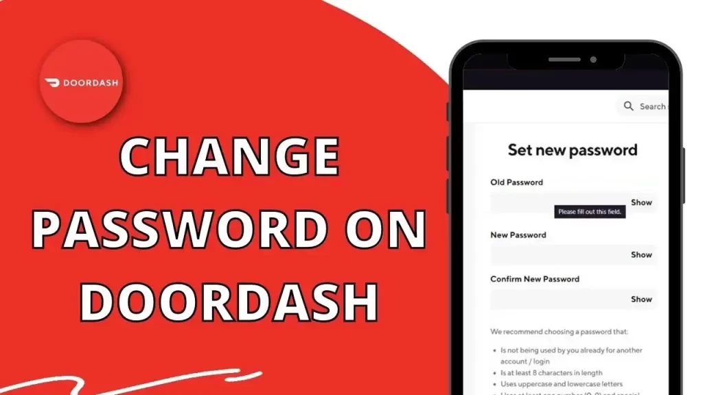 Change Password on Dasher App